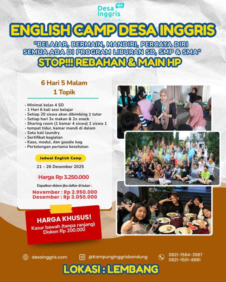 program liburan english camp kampung inggris bandung lembang desainggris.com 2025