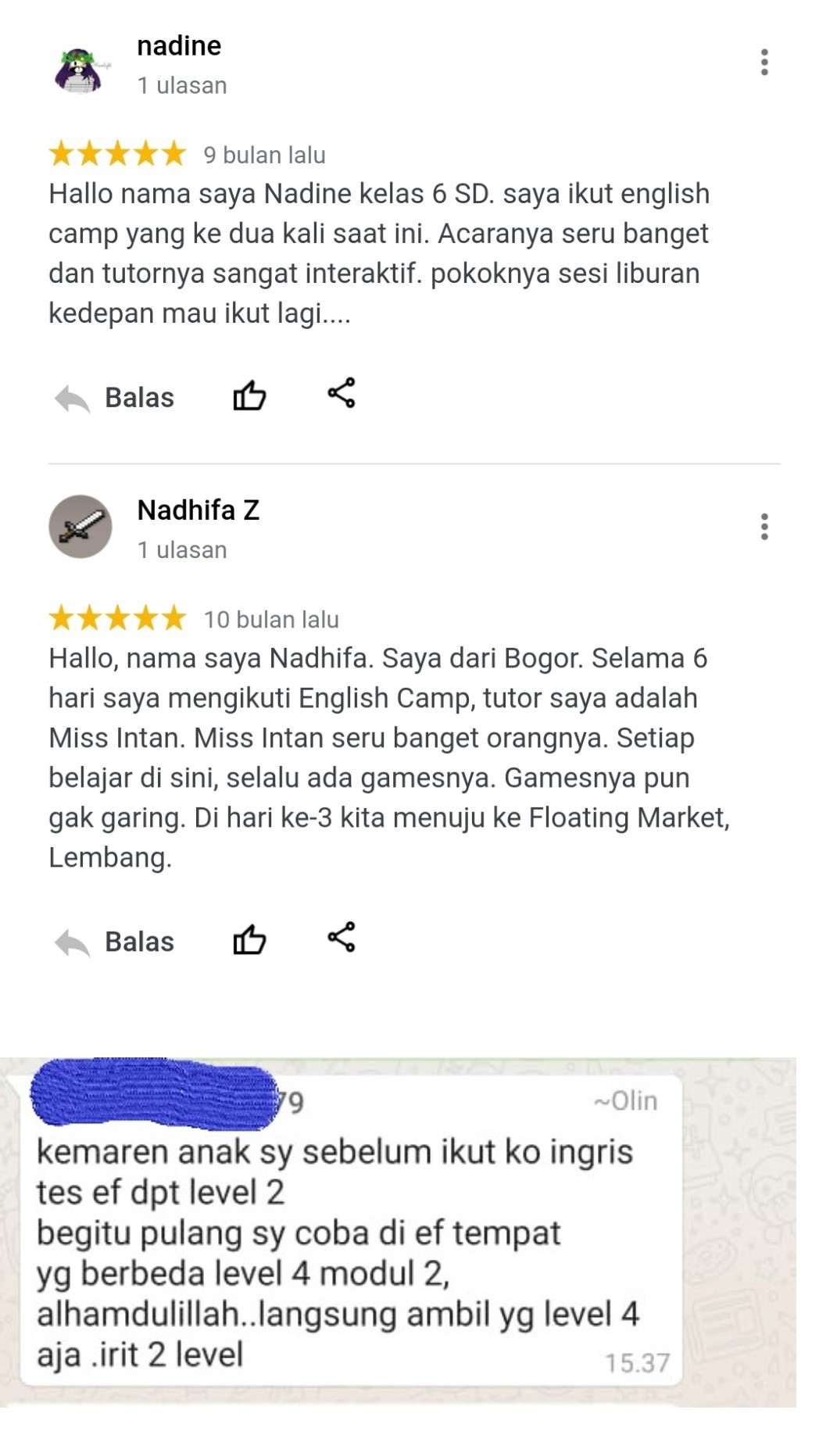 testimoni Program liburan kampung inggris bandung desainggris (1)