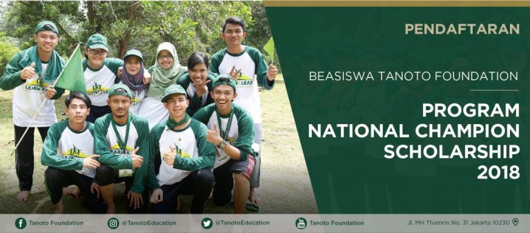 Dibuka Beasiswa S1 S2 Tanoto Foundation 2018