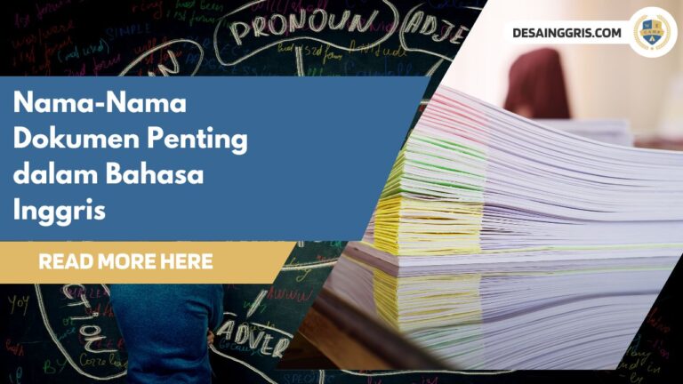 Nama-Nama Dokumen Penting dalam Bahasa Inggris